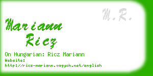 mariann ricz business card